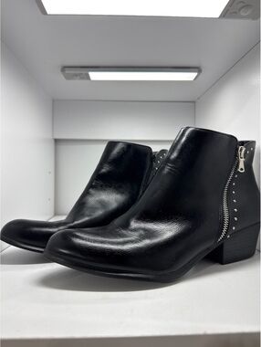 Esprit Black Ankle Boots with Studded Zipper Flair - Size 11